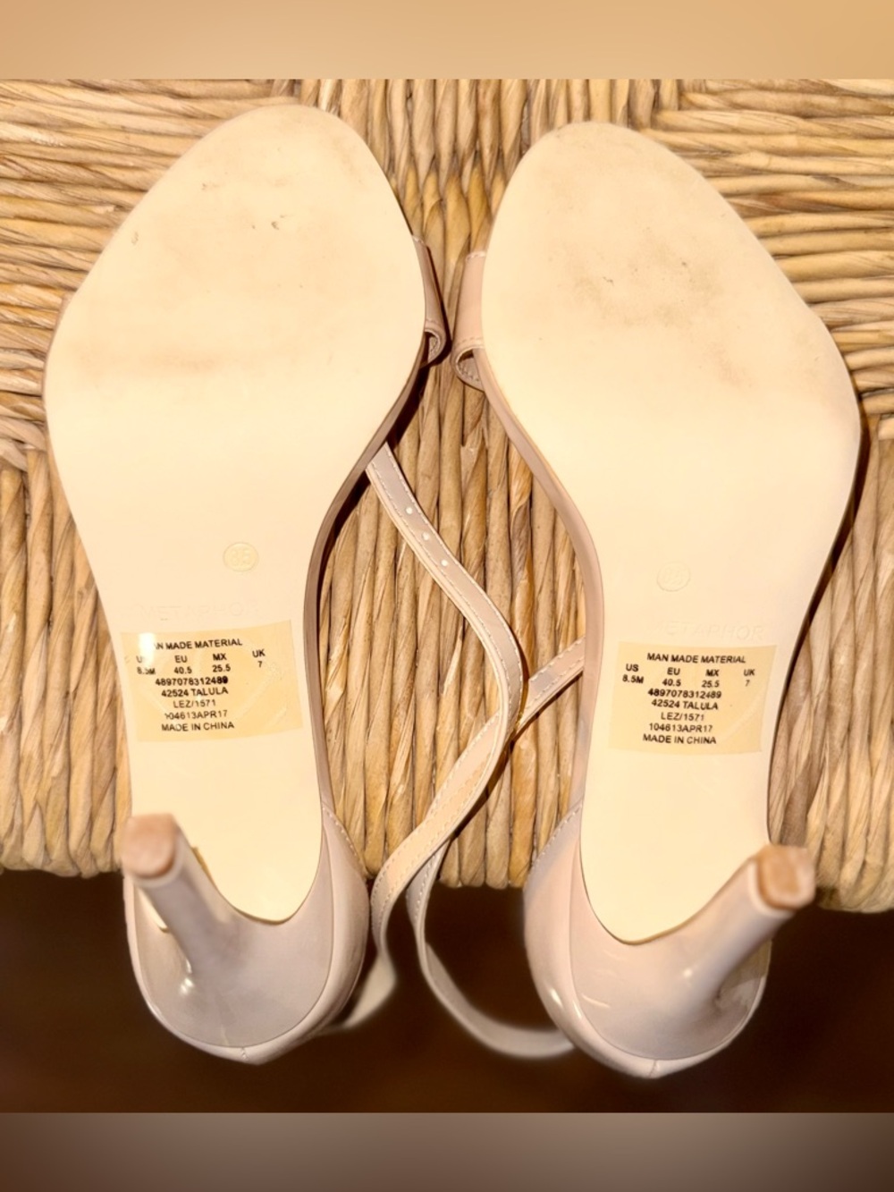 Pre-Loved Metaphor Pale Nude Patent Ankle-Strap Heels - Picture 5 of 6